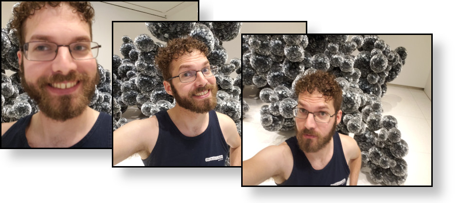 3 selfies I took at an art musuem